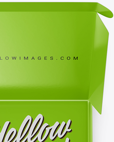 Opened Glossy Paper Box Mockup