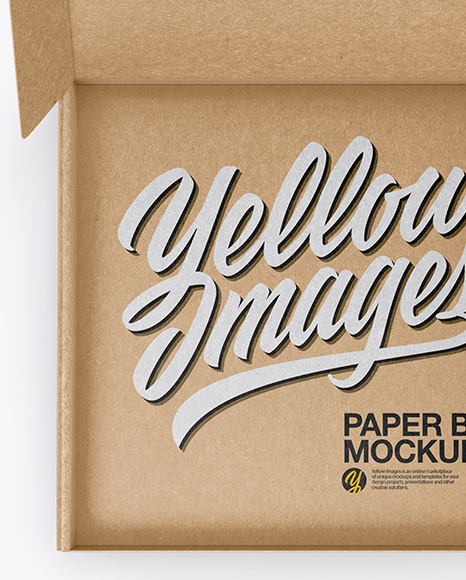 Download Opened Kraft Paper Box Mockup in Box Mockups on Yellow ... Yellowimages Mockups