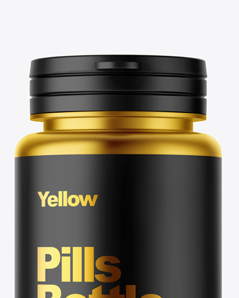 Metallic Pills Bottle Mockup PSD #2