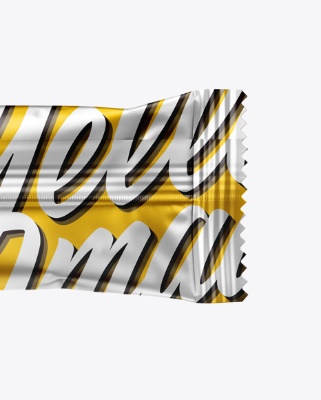 Matte Metallic Snack Bar Mockup on Yellow Images Object Mockups