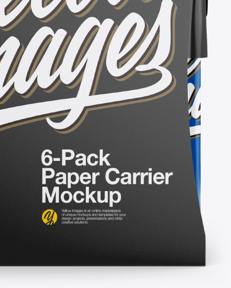 Download 6 Pack Paper Carrier Mockup In Packaging Mockups On Yellow Images Object Mockups PSD Mockup Templates