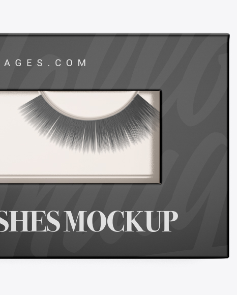 Download Closed Box w/ Lashes Mockup in Box Mockups on Yellow Images Object Mockups