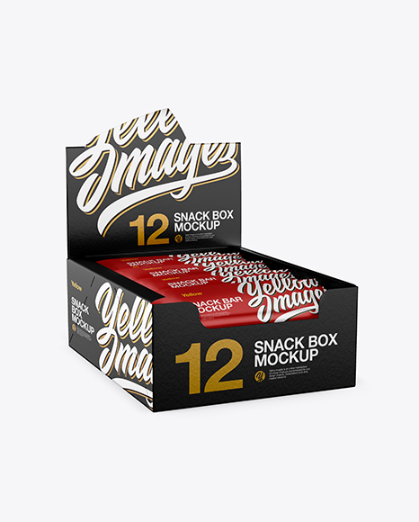 Download 12 Matte Snack Bars Display Box Mockup In Box Mockups On Yellow Images Object Mockups Yellowimages Mockups