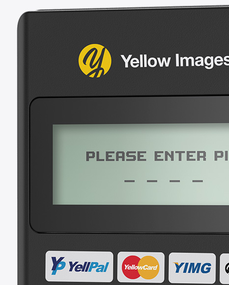 Download Mobile Payment Terminal Mockup In Device Mockups On Yellow Images Object Mockups PSD Mockup Templates