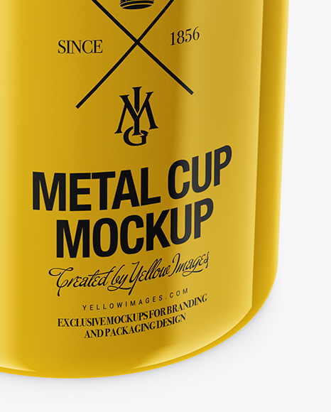 Glossy Metal Cup Mockup