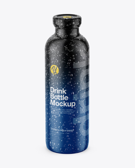 Download Bottle With Condensation In Shrink Sleeve Mockup In Bottle Mockups On Yellow Images Object Mockups PSD Mockup Templates