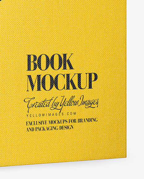 Book w  Fabric Cover Mockup   Half Side View PSD #1