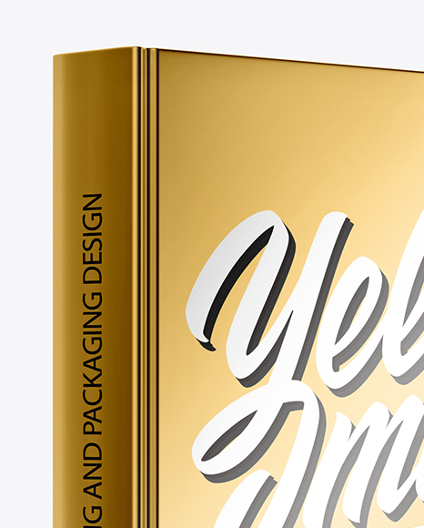 Download Book W Metallic Cover Mockup Half Side View In Stationery Mockups On Yellow Images Object Mockups PSD Mockup Templates