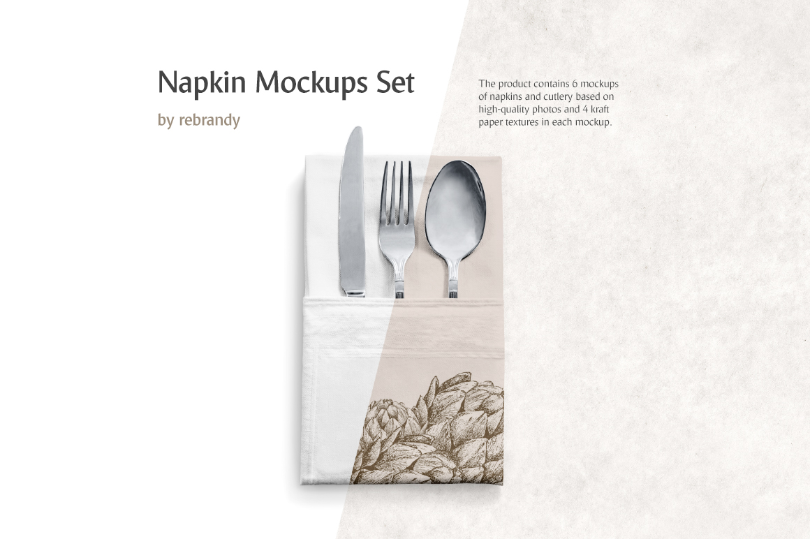 Download Napkin Mockups Set In Packaging Mockups On Yellow Images Creative Store Yellowimages Mockups