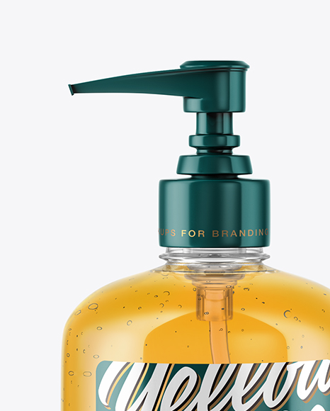 Clear Cosmetic Bottle with Pump Mockup PSD #2