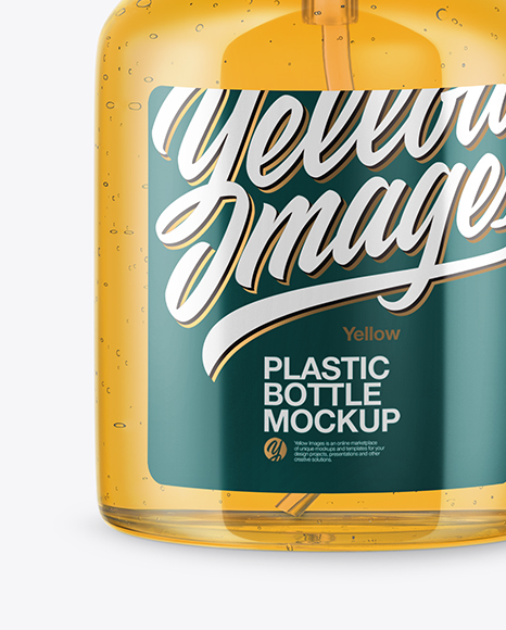 Clear Cosmetic Bottle with Pump Mockup PSD #1