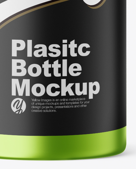 Matte Metallic Plastic Bottle Mockup In Bottle Mockups On Yellow Images Object Mockups