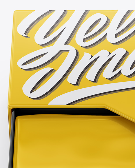 Opened Glossy Box Mockup PSD #2