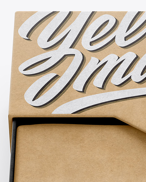 Opened Kraft Box Mockup PSD #2