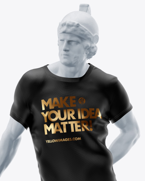 Download Man S Statue Wearing A T Shirt Mockup In Apparel Mockups On Yellow Images Object Mockups PSD Mockup Templates