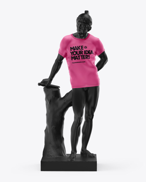 Man’s Statue Wearing a T-Shirt Mockup