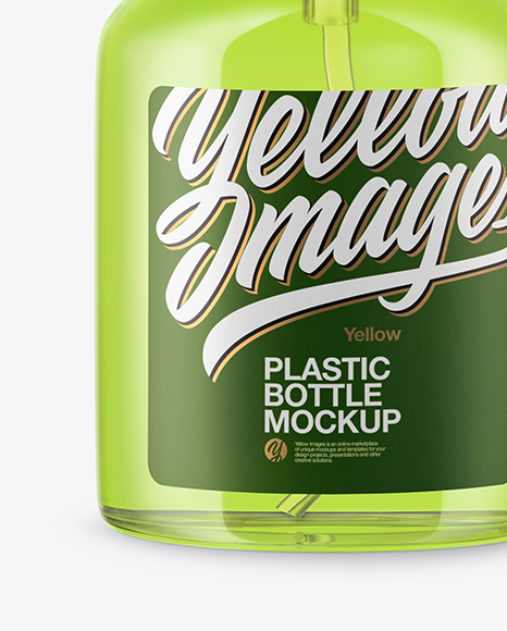 Clear Cosmetic Bottle with Pump Mockup PSD #1