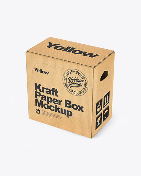 Kraft Paper Box Mockup PSD #2