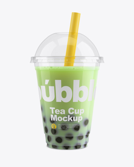 Download Bubble Tea Cup Mockup Front View In Cup Bowl Mockups On Yellow Images Object Mockups PSD Mockup Templates