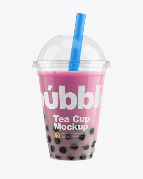 Download Bubble Tea Cup Mockup - Front View in Cup & Bowl Mockups ...