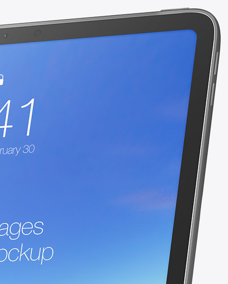 iPad Pro Vertical Mockup - Half Side View