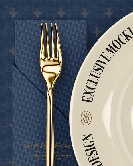 Download Plate & Cutlery Set Mockup - Top View in Object Mockups on ...