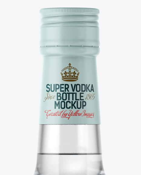 Download Clear Glass Vodka Bottle Mockup in Bottle Mockups on Yellow Images Object Mockups