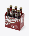 Download White Paper 6 Pack Amber Bottle Carrier Mockup - Halfside View (High-Angle Shot) in Bottle ...