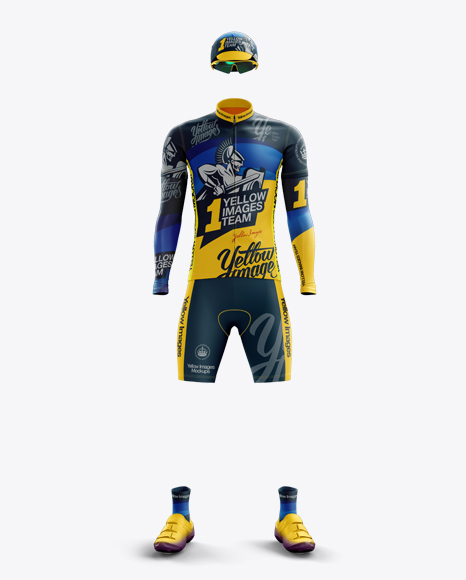 Download Get Mens Full Cycling Kit With Cooling Sleeves Mockup ...