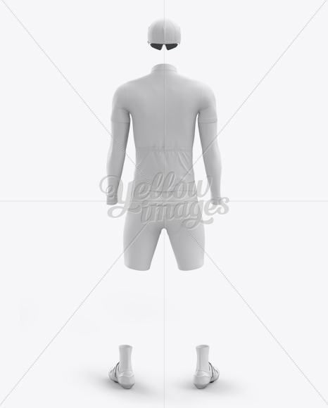 Men S Full Cycling Kit Mockup Hero Back Shot In Apparel Mockups On Yellow Images Object Mockups