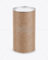 Medium Kraft Paper Tube w/ a Convex Lid and a Paper Label - High-Angle