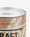 Medium Kraft Paper Tube w/ a Convex Lid and a Paper Label - High-Angle