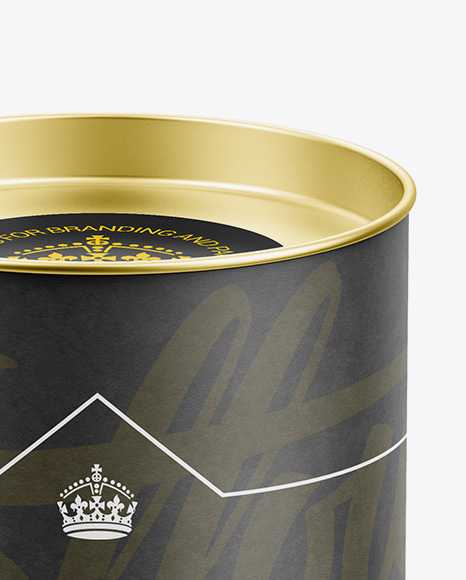 Medium Paper Tube w  a Flat Lid   High Angle View PSD #6