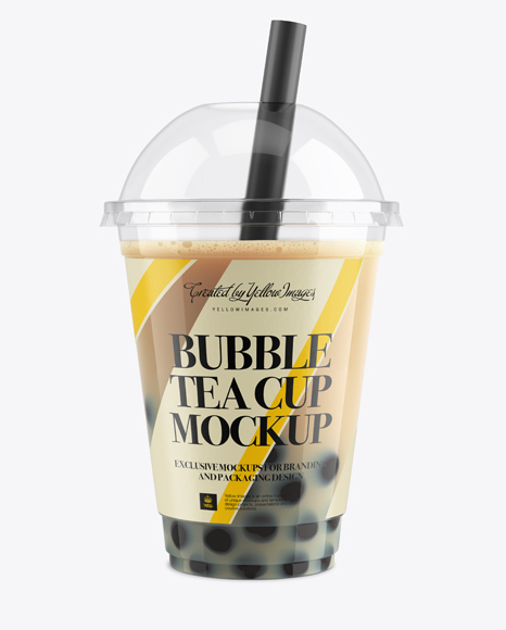 Chocolate Bubble Tea Cup Mockup - Front View - Free Download Images High  Quality PNG, JPG