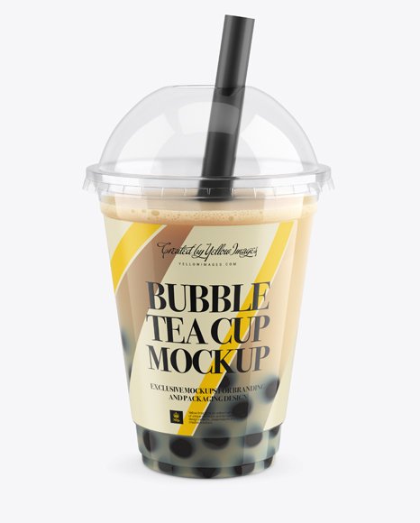 Download Chocolate Bubble Tea Cup Mockup - High-Angle view in Cup ...