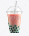 Download Berry Bubble Tea Cup Mockup - Front View in Cup & Bowl ...