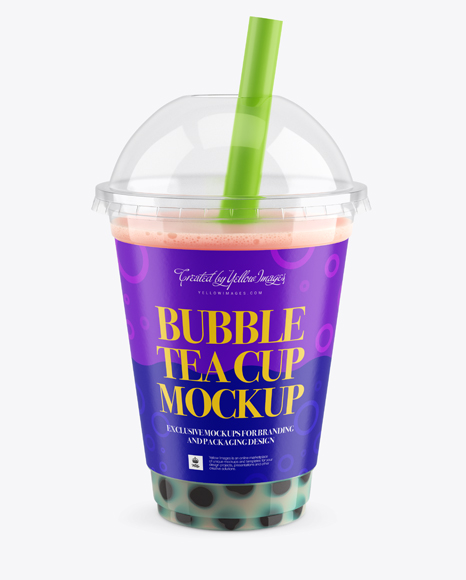 Strawberry Bubble Tea Cup Mockup - Free Download Images High Quality PNG,  JPG