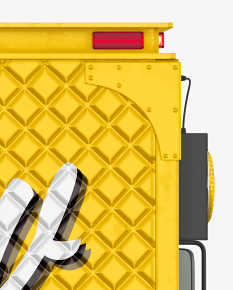 Foodtruck with Donut Mockup   Back View PSD #1