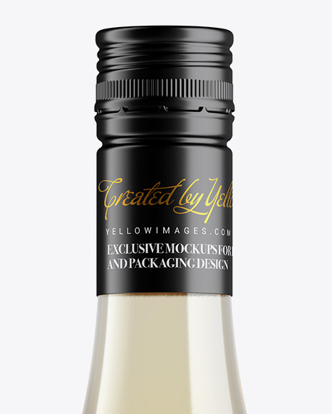 Clear Glass White Wine Bottle Mockup In Bottle Mockups On Yellow Images Object Mockups