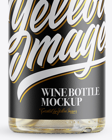 Clear Glass White Wine Bottle Mockup