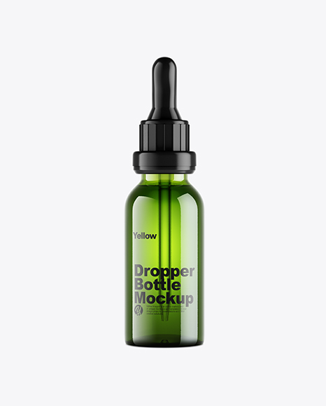 Green Glass Dropper Bottle Mockup PSD #2