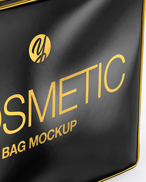 Download Glossy Cosmetic Bag Mockup In Bag Sack Mockups On Yellow Images Object Mockups