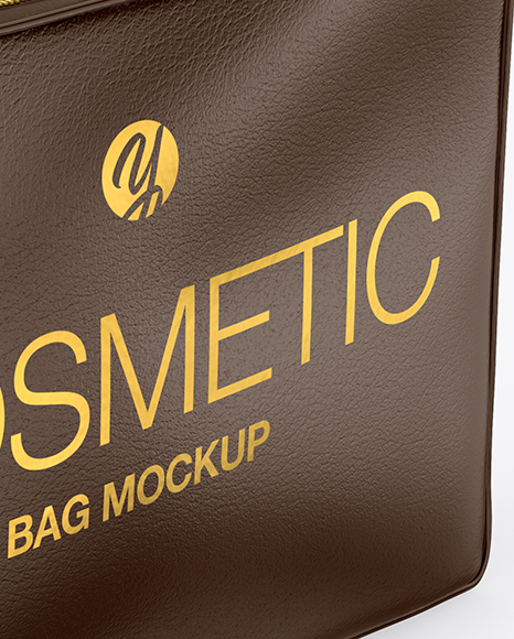 Download Leather Cosmetic Bag Mockup In Bag Sack Mockups On Yellow Images Object Mockups