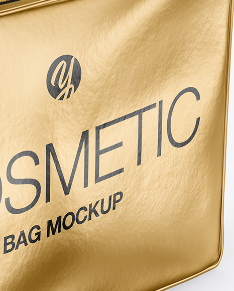 Metallic Cosmetic Bag Mockup