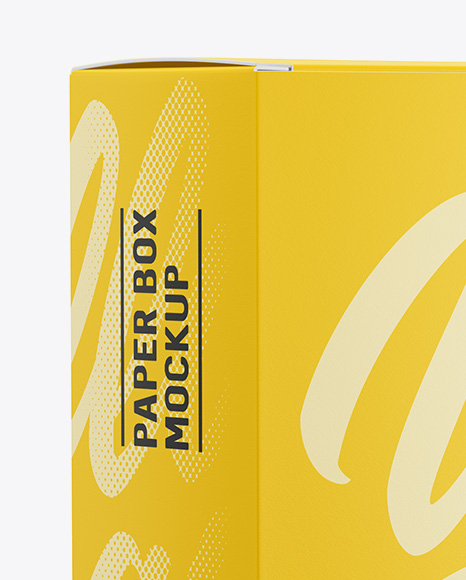 Download Matte Box Mockup Half Side View In Box Mockups On Yellow Images Object Mockups PSD Mockup Templates