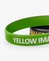 Download Two Glossy Silicone Wristbands Mockup In Apparel Mockups On Yellow Images Object Mockups PSD Mockup Templates