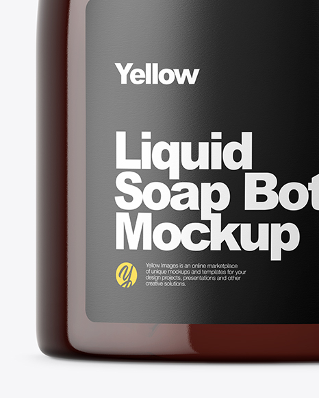 Amber Liquid Soap Bottle Mockup