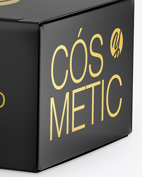 Metallic Cosmetic Jar With Box Mockup In Jar Mockups On Yellow Images Object Mockups