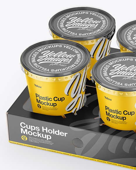 Download 6 Plastic Cups W Transparent Lid Pack Mockup In Cup Bowl Mockups On Yellow Images Object Mockups Yellowimages Mockups