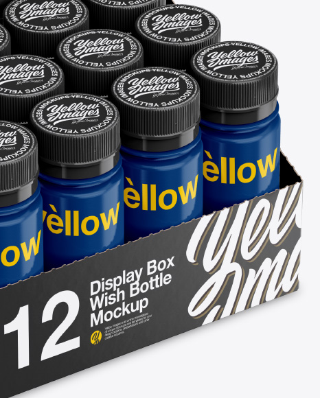 Download Display Box With Bottles Mockup In Box Mockups On Yellow Images Object Mockups PSD Mockup Templates